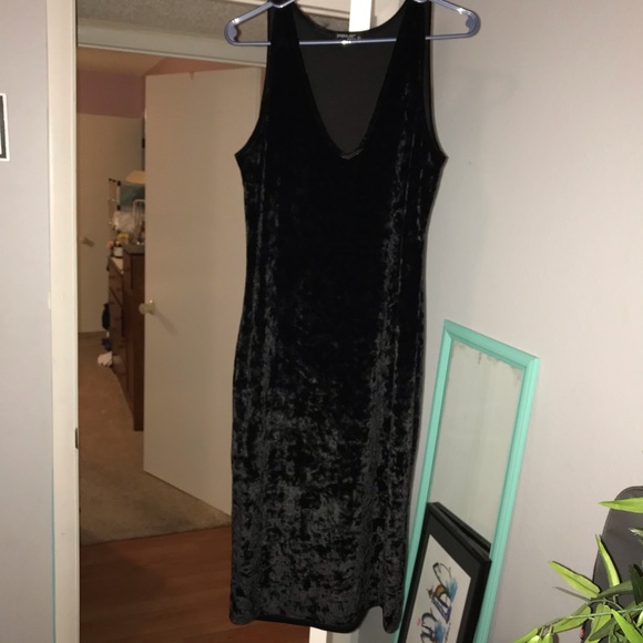 Black Felt Dress - Picture 1 of 2